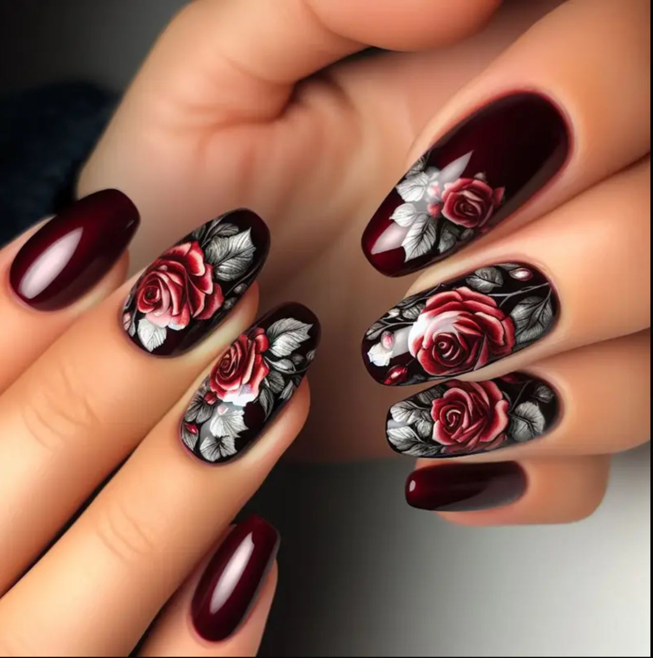 96pcs (4pcs) Press-On Nail Set, 3D Butterfly Valentine'S Day Heart & Rose Design, MidLength Ballet Shape, Mixed Color, Glossy Finish, asy Application &Removal, Nail File - Luxury & Elegant Style forParties, Gatherings, Daily Wear