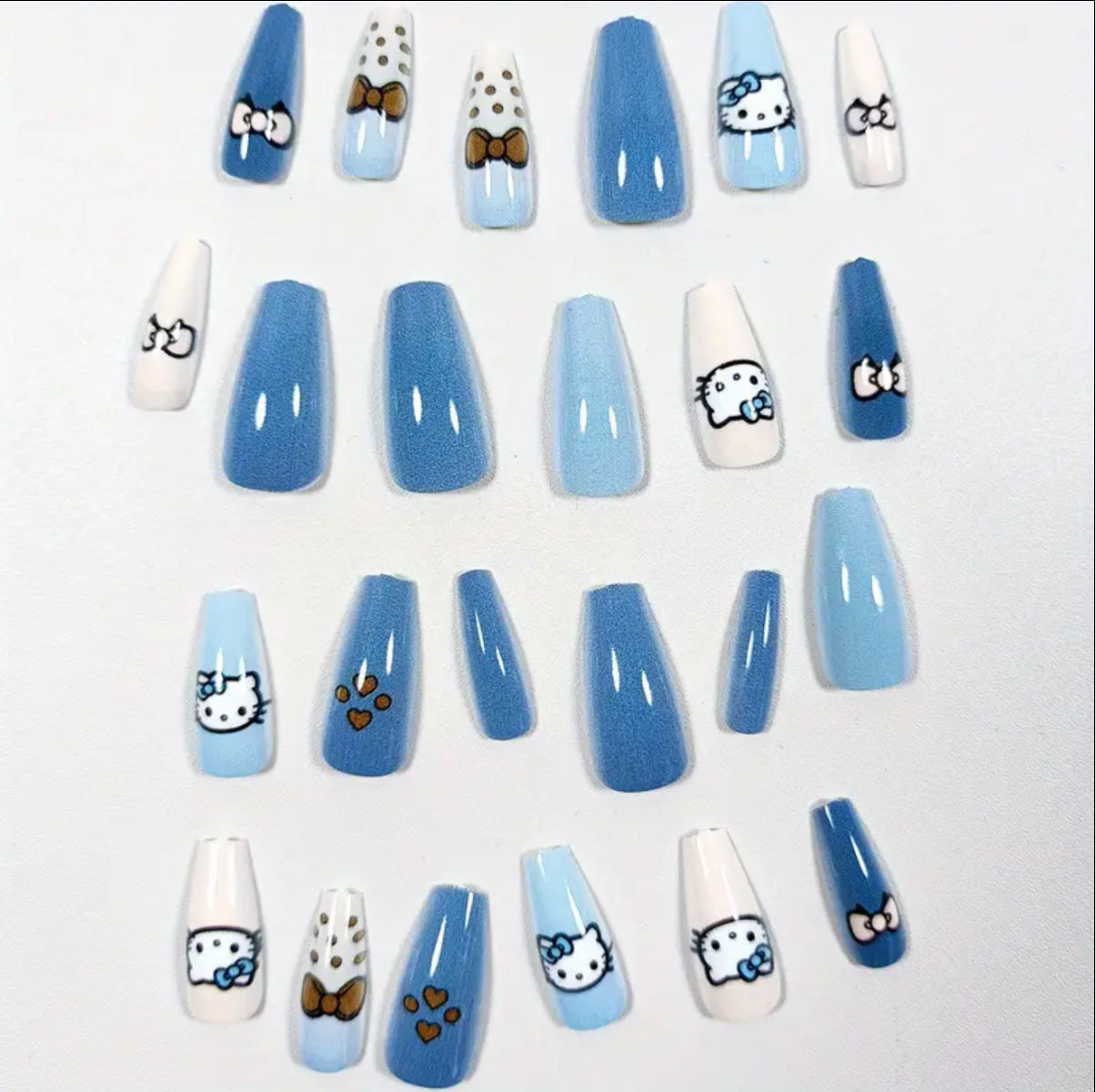 48pcs - Strawberry Medium Rectangular Nail Sticker Cute Style White French Nail Set with Glue and Scraper Daily Use, Dating, Party