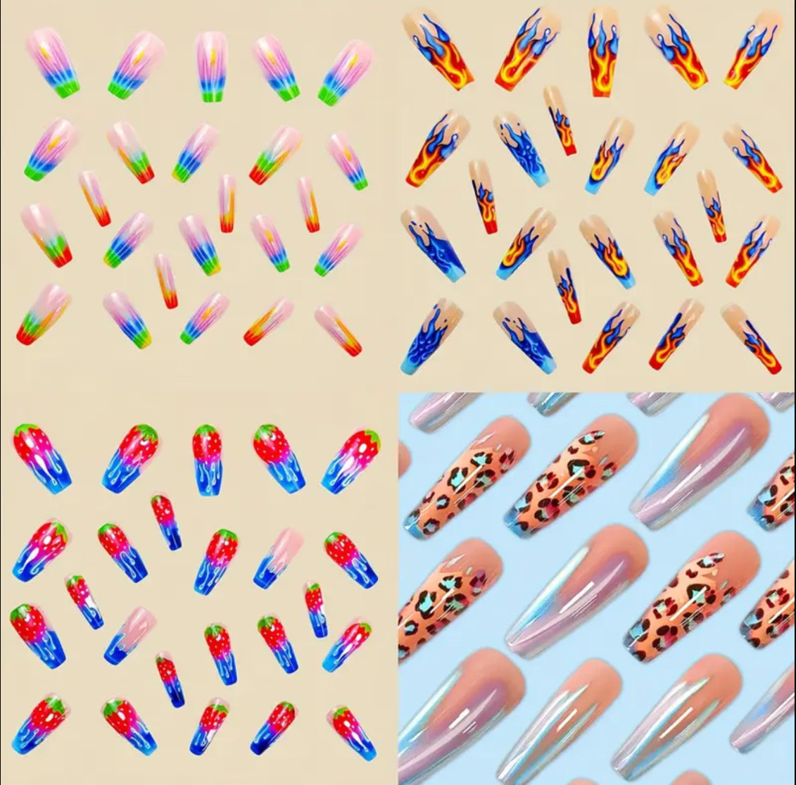 96pcs Acrylic Press-On Nail Set, Medium-Long Ballet Nails with Green Ombre Shine & Lightning Halo Design, Mixed Color Stripes, Includes Nail File, Glossy Finish – Salon Fake Nails for s and Women, Perfect Summer Gift