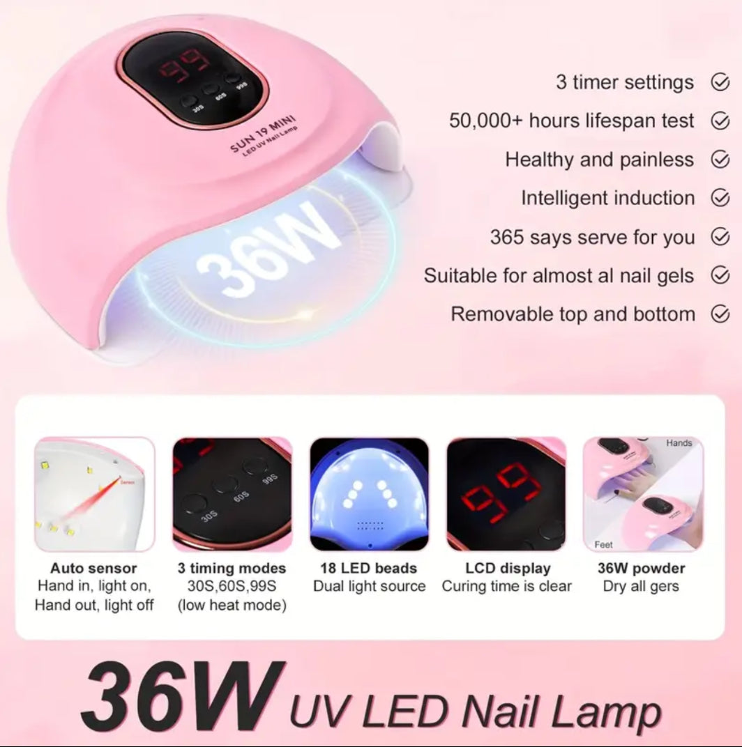 [FULL STARTER KIT] Acrylic Nail Kit with Drill And U V Light Full Nail Kit Set Professional Nail Starter Kit for Beginners Acrylic with Everything