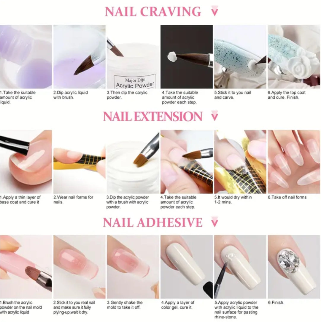 [FULL STARTER KIT] Acrylic Nail Kit with Drill And U V Light Full Nail Kit Set Professional Nail Starter Kit for Beginners Acrylic with Everything